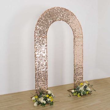 <strong>U-Shaped Rose Gold Sequin Backdrop Covers</strong>