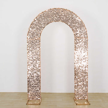 <strong>Rose Gold Big Payette Sequin Open Arch Backdrop Cover</strong>