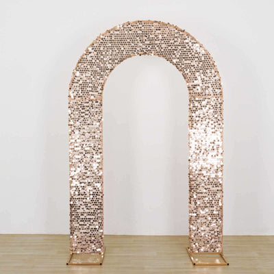 Rose gold sequin arch for events and celebrations