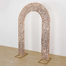Rose Gold Big Payette Sequin Open Arch Backdrop Cover Sparkly U-Shaped Fitted Wedding Arch Slipcover