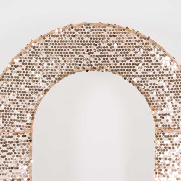 <strong>Sparkly Rose Gold Sequin Wedding Arch Cover</strong>