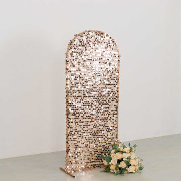 Gleaming Rose Gold Big Payette Sequin Backdrop Cover