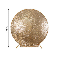 Sparkly Gold Big Payette Sequin Single Sided Backdrop Stand Cover for Round Wedding