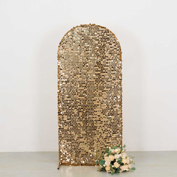 Alluring Gold Big Payette Sequin Fitted Backdrop Cover
