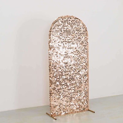 Rose gold sequin backdrop stand for events and photo shoots