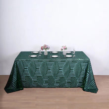 90inch x 132inch Hunter Emerald Green Seamless Diamond Sequin Rectangular Tablecloth