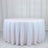 Round iridescent sequin tablecloth on a white backdrop