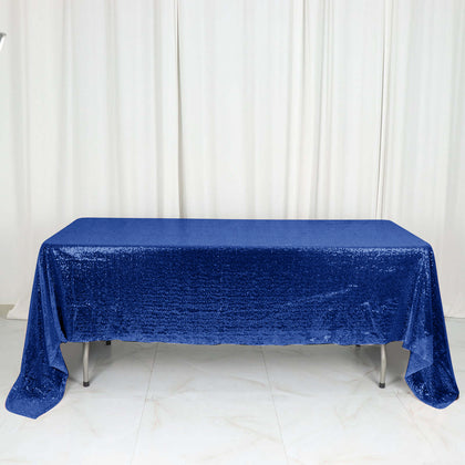 Sequin Rectangle Tablecloth 60"x126" Royal Blue - Shimmering Table Cover
