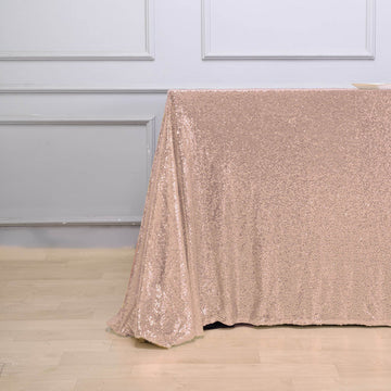 Unleash Your Creativity with the Rose Gold Seamless Premium Sequin Rectangle Tablecloth