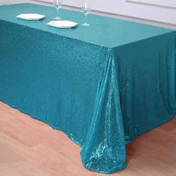 Turquoise Sequin Tablecloth for Weddings and Events