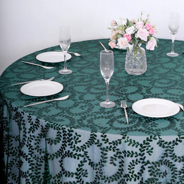 Add a Touch of Glamour with the Hunter Emerald Green Sheer Tulle Table Overlay