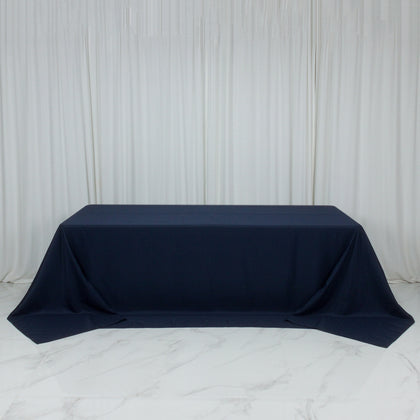 Polyester Rectangular King Tablecloth – 108" x 156" Extra-Wide Navy Blue, Wrinkle-Resistant Banquet Linen for Catering, Events & 8ft Tables