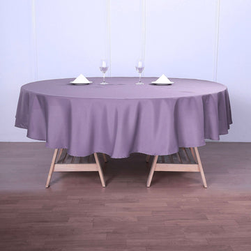 Elevate Your Event with the Violet Amethyst Seamless Polyester Round Tablecloth 108