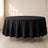 Black polyester round tablecloth, 108 inches, durable and stain-resistant.