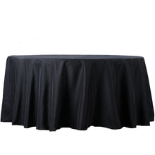 108 inches Black 190 GSM Seamless Premium Polyester Round Tablecloth