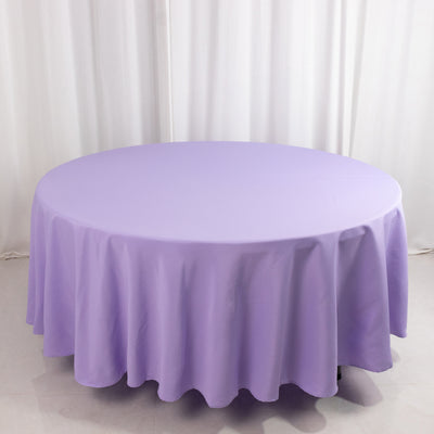 Purple round tablecloth on a plain white background