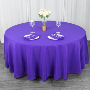Purple Seamless Premium Polyester Round Tablecloth 220GSM 108