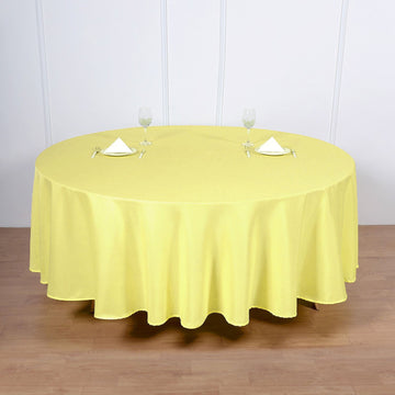 Yellow Seamless Polyester Round Tablecloth 108