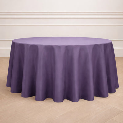 Polyester Round Tablecloth 120" Violet Amethyst - Durable & Seamless Table Cover
