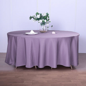 Elevate Your Event Decor with the Violet Amethyst Polyester Round Tablecloth