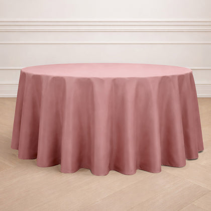 Polyester Round Tablecloth 120" Dusty Rose - Durable & Seamless Table Cover