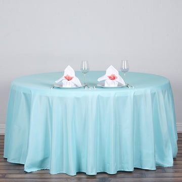 Upgrade Your Event Decor with the Blue Seamless Polyester Round Tablecloth