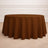 Brown round tablecloth draped elegantly over a table.