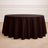 Round brown tablecloth draped elegantly on a circular table.