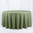 Round olive green tablecloth on a white backdrop