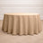 Beige round tablecloth draping elegantly over a table.