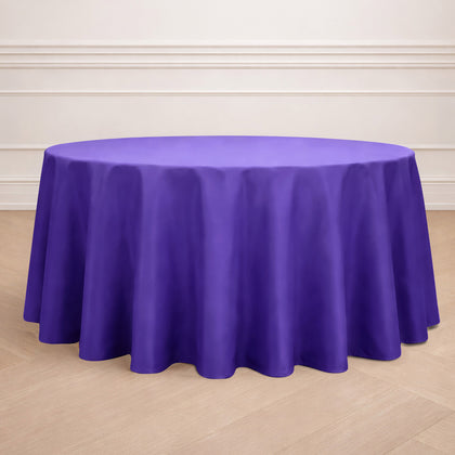 Polyester Round Tablecloth 120" Purple - Durable & Seamless Table Cover