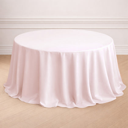 Polyester Round Tablecloth 132" Blush - Seamless Finish Table Cover