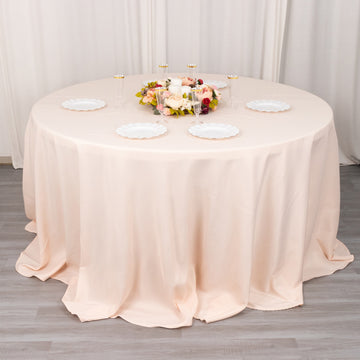 Add Elegance to Your Events with a Blush Seamless Tablecloth