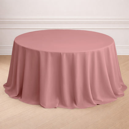 Polyester Round Tablecloth 132" Dusty Rose - Seamless Finish Table Cover