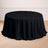 Black round tablecloth draping elegantly over a table