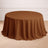 Brown round tablecloth draped elegantly over a table.