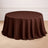Brown round tablecloth draped elegantly on a table.