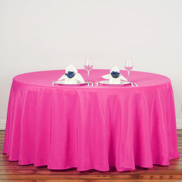 Brighten Up Your Dining Experience with a Fuchsia Round Tablecloth