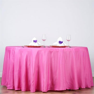 Add Elegance to Your Event with a Fuchsia Round Tablecloth