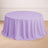 Round lavender tablecloth draped elegantly over a table.
