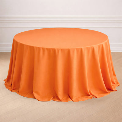Polyester Round Tablecloth 132" Orange - Seamless Finish Table Cover