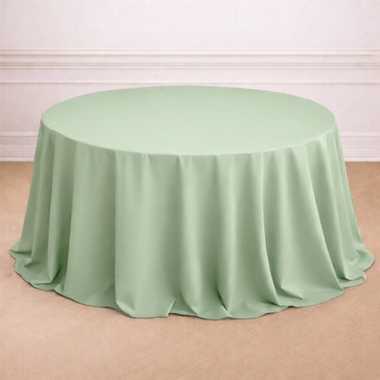 Polyester Round Tablecloth 132" Sage Green - Seamless Finish Table Cover