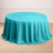 Turquoise round tablecloth with elegant draping
