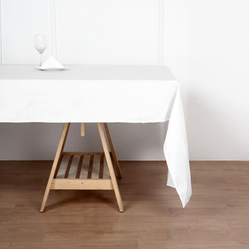 White Seamless Polyester Rectangular Tablecloth 50"x120"