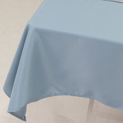 Light blue tablecloth draped elegantly on a table.