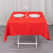 54inch Red 200 GSM Seamless Premium Polyester Square Tablecloth
