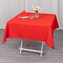 54inch Red 200 GSM Seamless Premium Polyester Square Tablecloth
