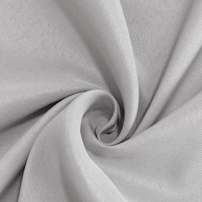 Gray fabric close-up showing texture and weave details.