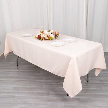 Blush Seamless Premium Polyester Rectangular Tablecloth: The Perfect Addition to Any Event