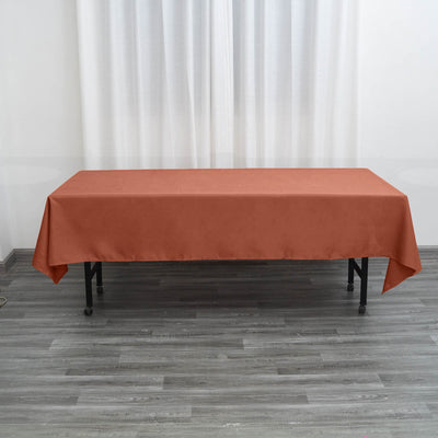 Polyester Rectangle Tablecloth 60"x102" Terracotta (Rust) - Wrinkle-Resistant Finish